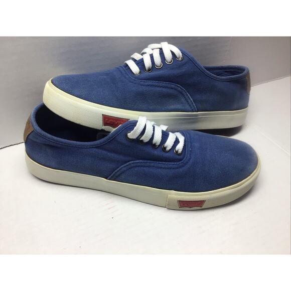 Vintage Levis Blue Canvas Skater Boater Shoes Men 10 or Women 11.5 - Picture 2 of 9